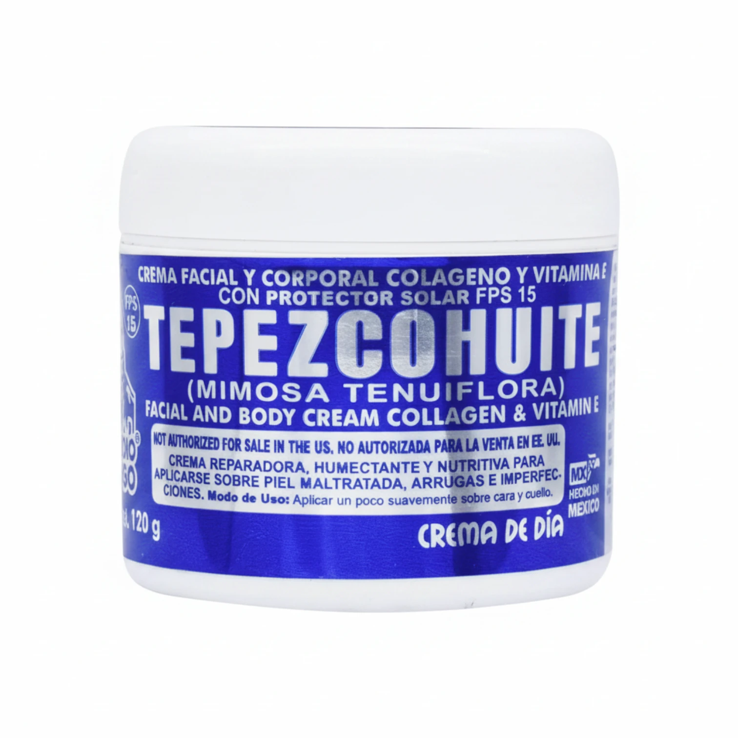 Crema Tepezcohuite Colágeno y Vitamina E 120g | Reparadora Facial
