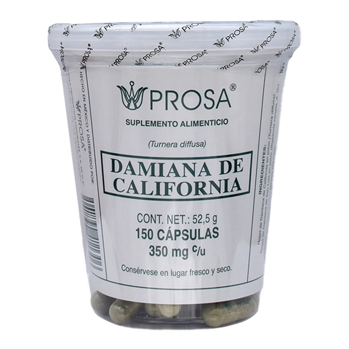 Damiana de California Prosa 150 Cápsulas | Energizante Natural