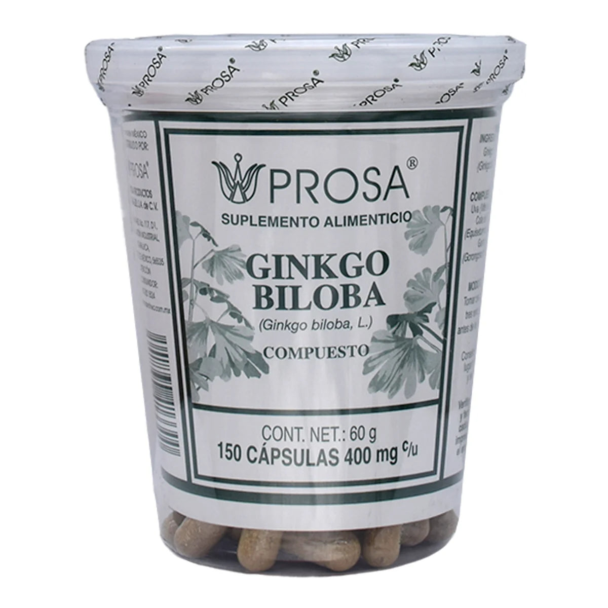 Ginkgo Biloba Prosa 150 Cápsulas | Potenciador de la Memoria y Circulación