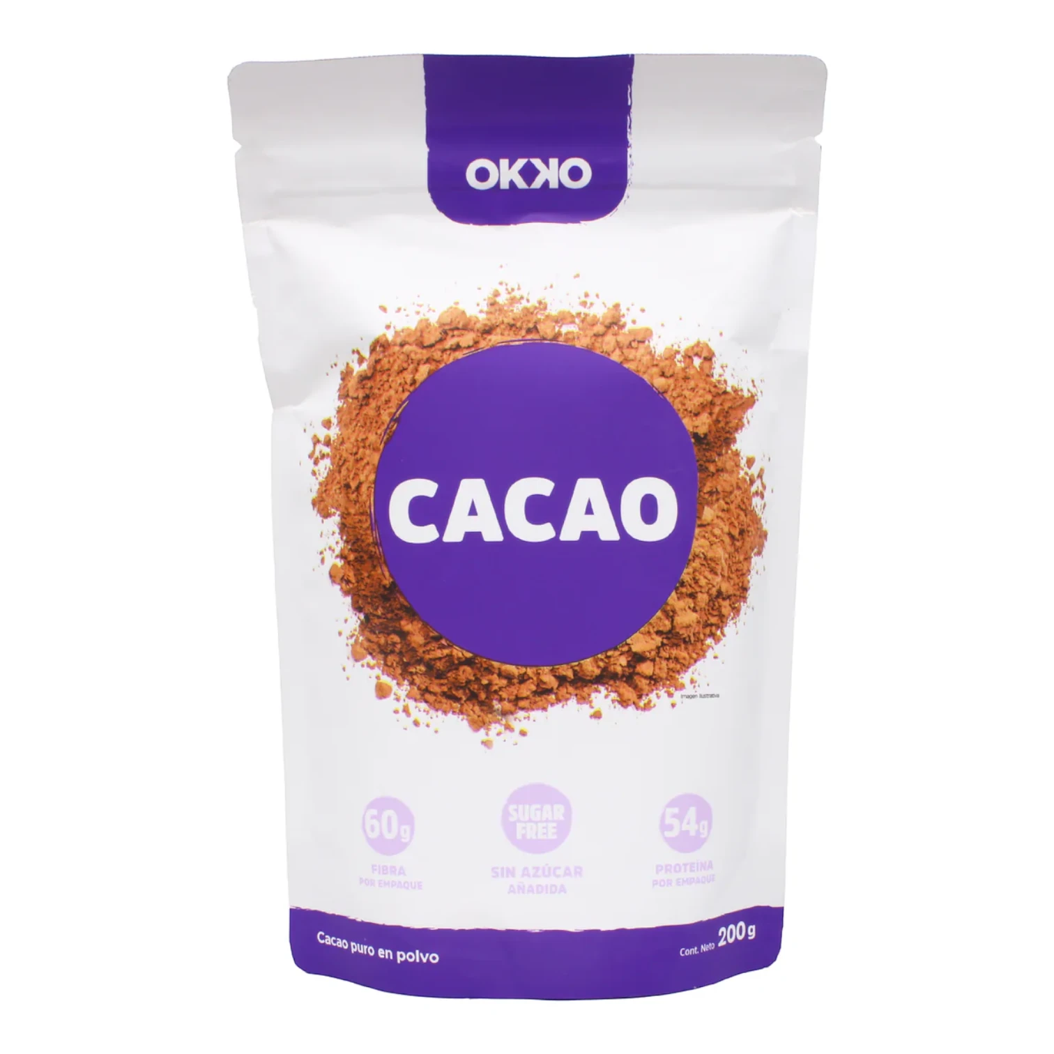 Cacao Puro en Polvo OKkO 200g | Sin Azúcar y Alto en Proteína