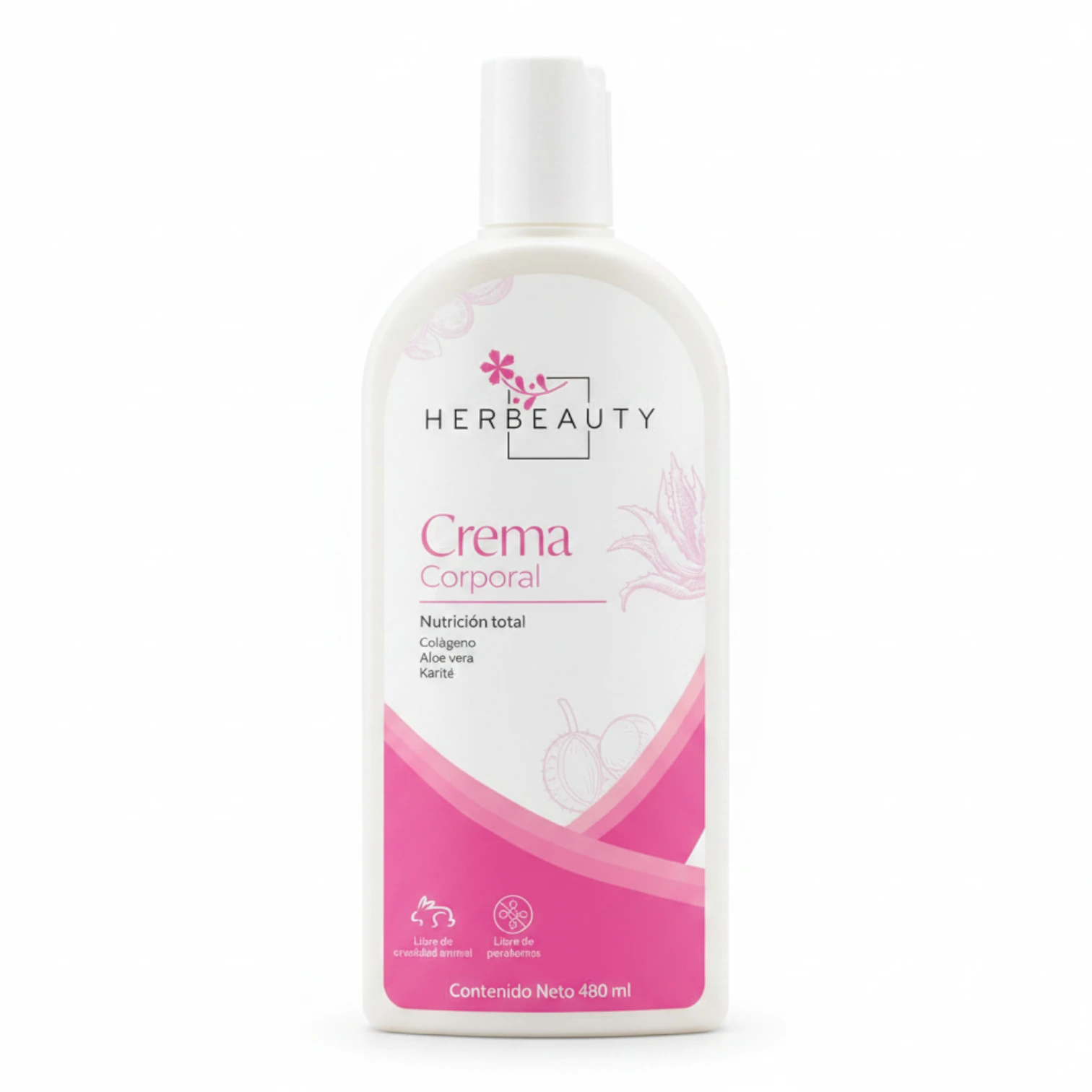 Crema Corporal Herbeauty 480ml | Nutrición con Colágeno y Aloe Vera