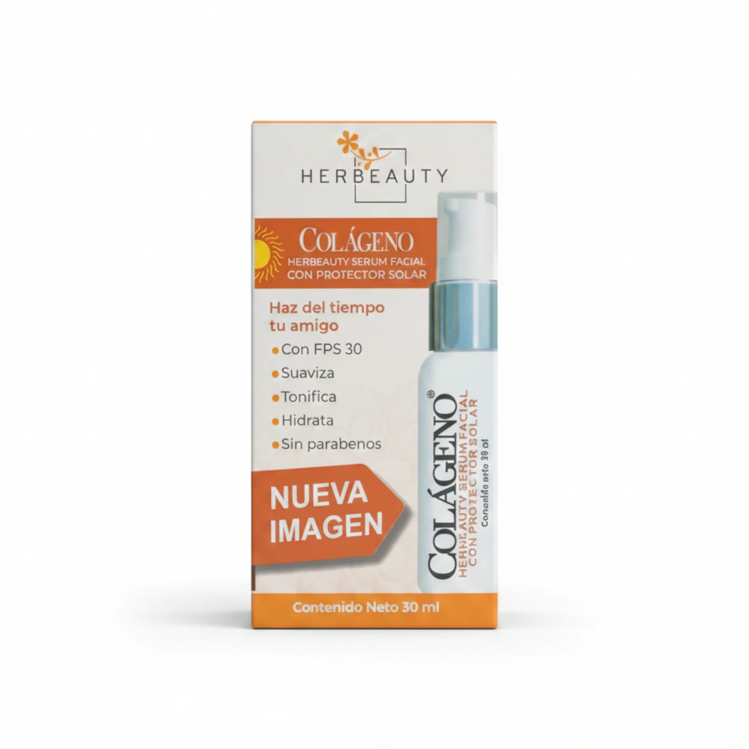 Serum Facial Colágeno Herbeauty FPS 30 | Antiedad y Protección Solar