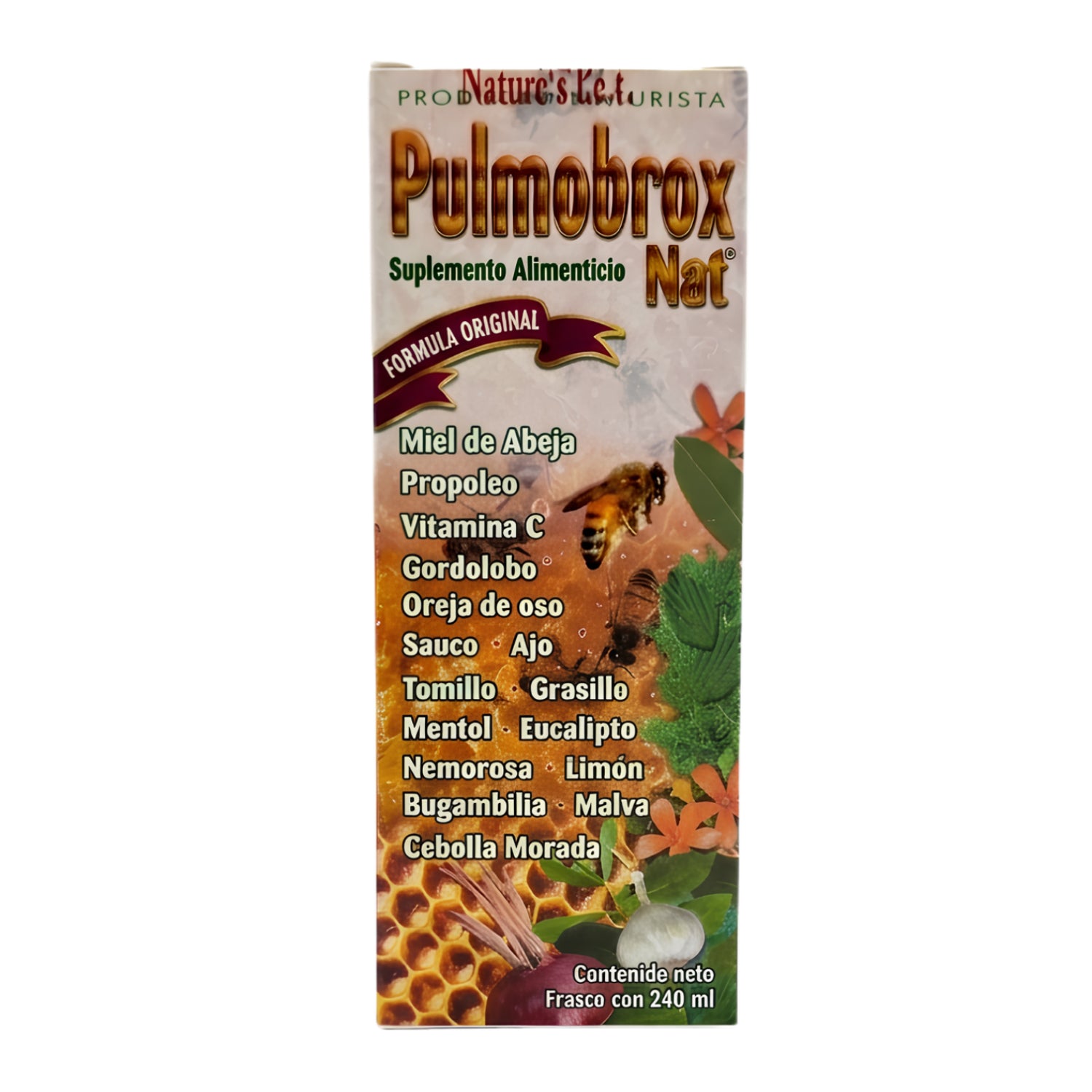 Jarabe Pulmobrox Nat Suplemento Alimenticio (240 ml) – Con Miel, Propóleo, Gordolobo y Eucalipto