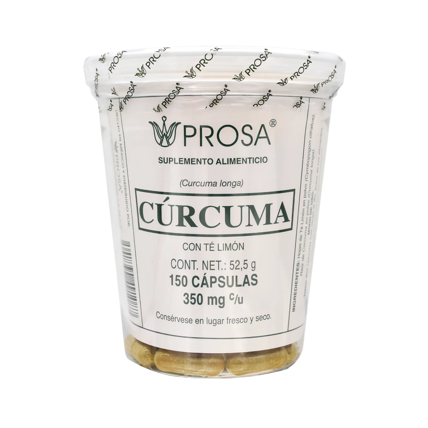 Cúrcuma con Té Limón Prosa 150 Cápsulas: Antiinflamatorio Natural