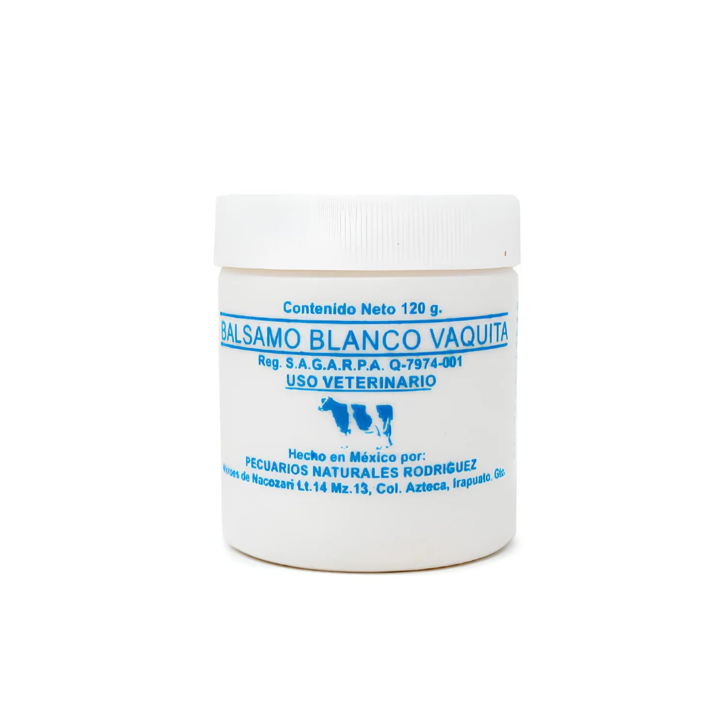 Bálsamo Blanco Vaquita 120g - Tratamiento Veterinario para Inflamación