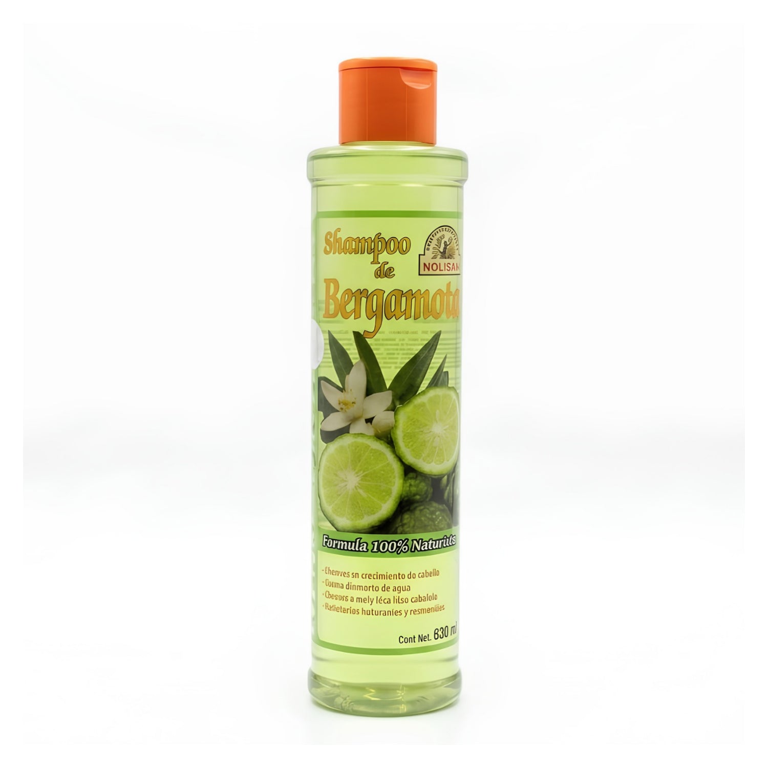 Shampoo de Bergamota Nolisan Fórmula 100% Naturista (630 ml) – Crecimiento y Anticaída