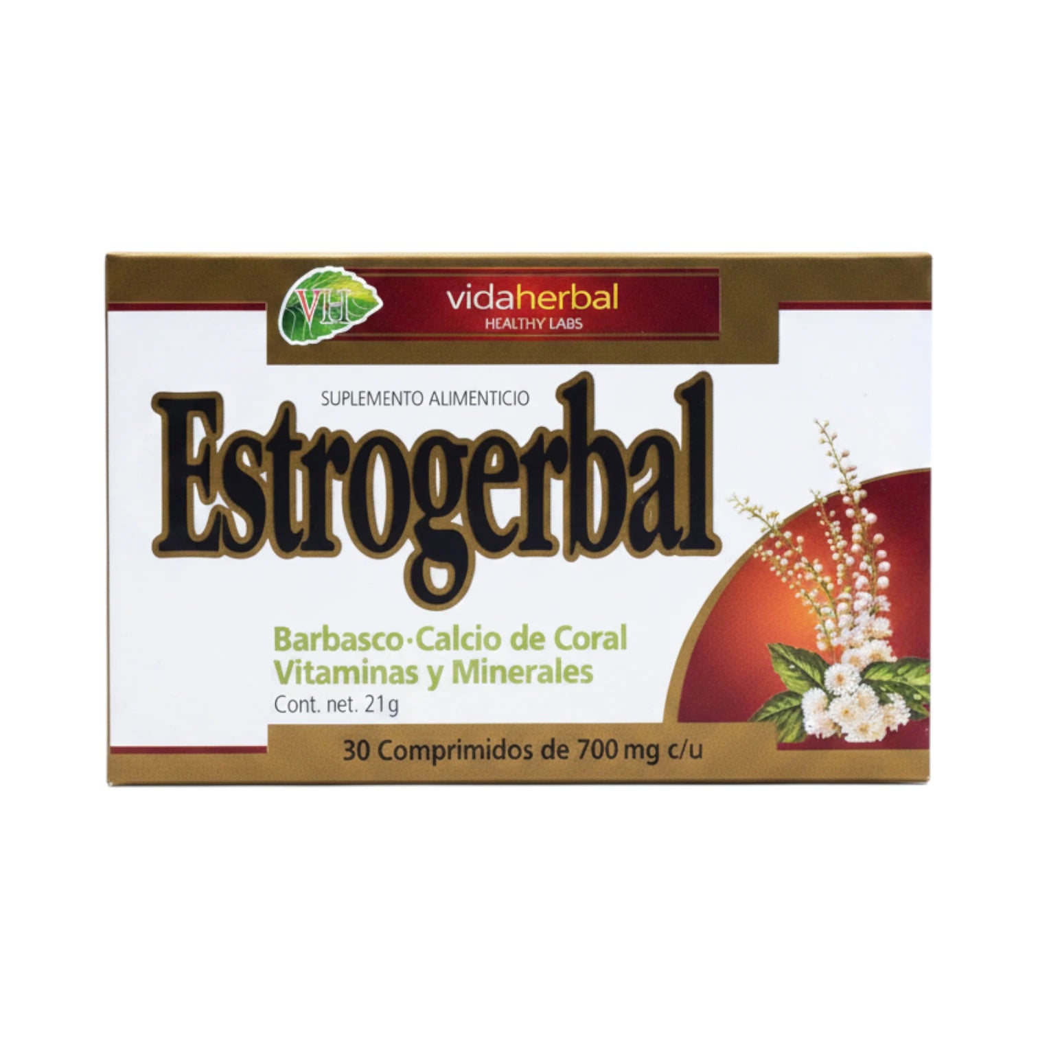 Estrogerbal , 30 comprimidos, barbasco, calcio de coral y vitaminas