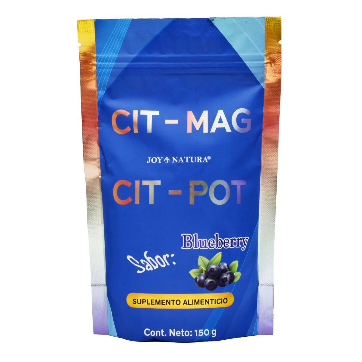 Citrato de Magnesio y Potasio Joy Natura - Sabor Blueberry 150g - Suplemento Alimenticio de Alta Absorción