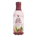Frasco de Forever Aloe Berry Nectar, bebida de aloe vera con sabor a arándano y manzana, presentación de 1 litro.