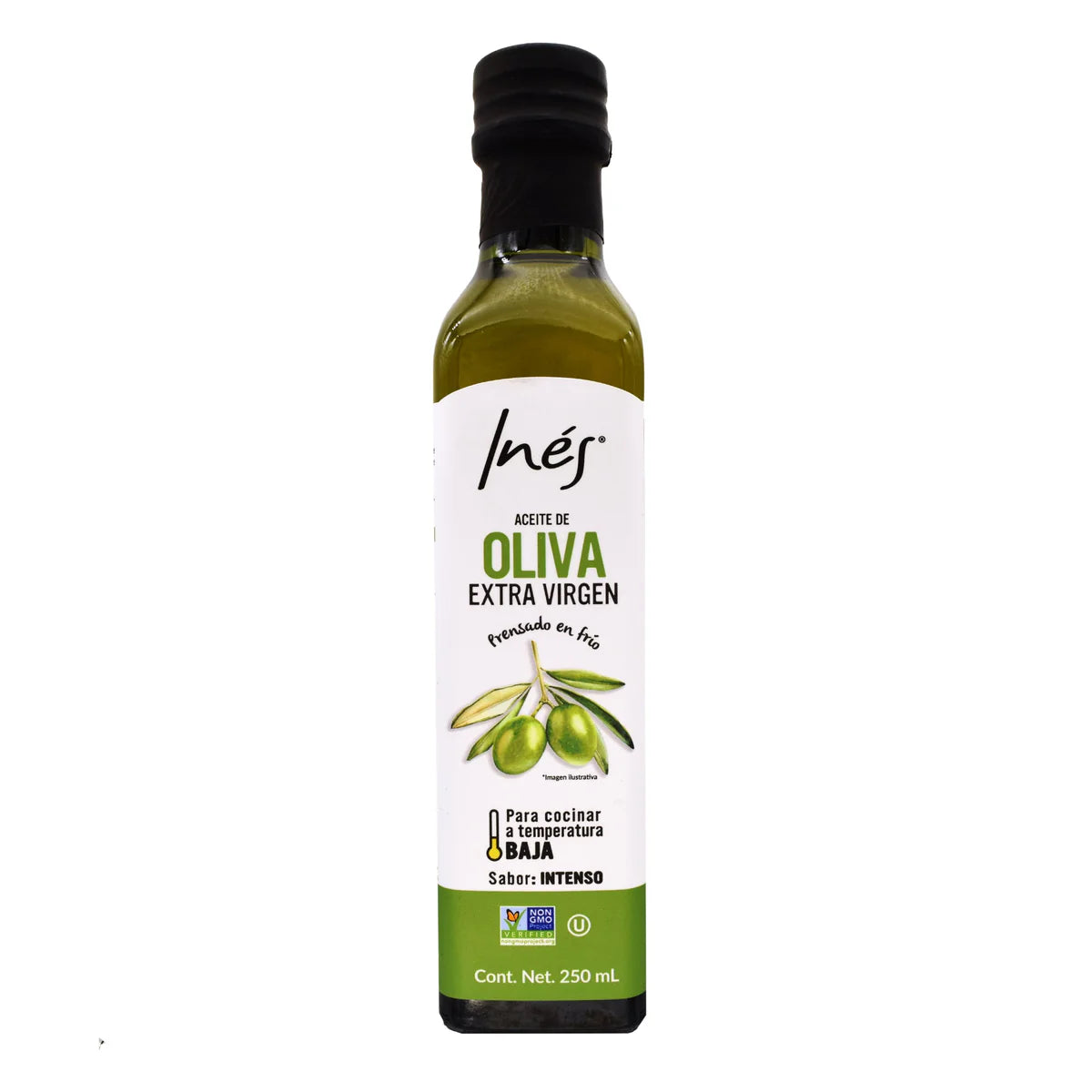 Aceite de Oliva Extra Virgen Inés - Prensado en Frío para Cocina a Baja Temperatura (250ml)