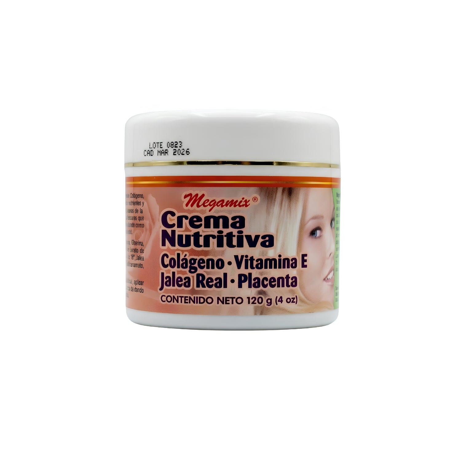 Crema Nutritiva Megamix (120 g / 4 oz) – Colágeno, Vitamina E, Jalea Real y Placenta
