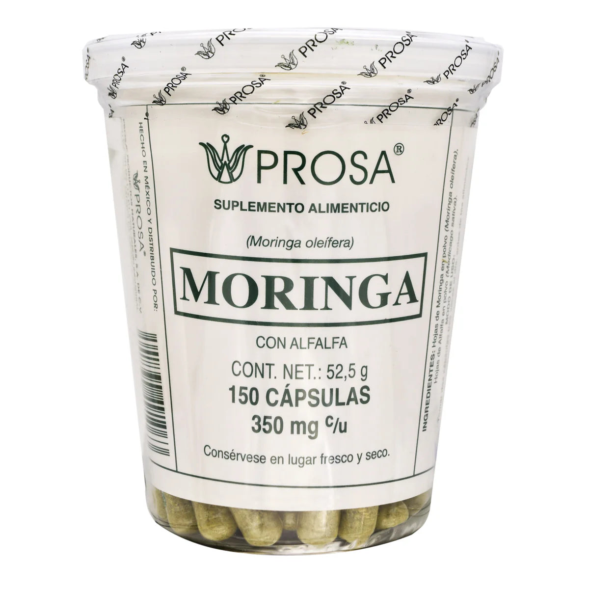 Moringa con Alfalfa Prosa 150 Cápsulas | Multivitamínico y Antioxidante