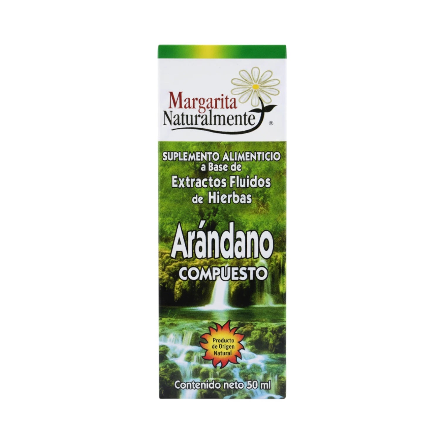 Margarita Naturalmente Arándano Compuesto, suplemento alimenticio a base de extractos fluidos de hierbas, 50 ml.