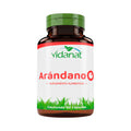 Frasco ámbar de 90 cápsulas de Arándano Vidanat con tapa verde y etiqueta roja, sobre fondo blanco