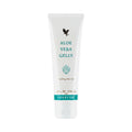 Tubo blanco de Aloe Vera Gelly Forever de 118 ml con logo de águila y banda turquesa, sobre fondo blanco