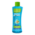 Botella azul de 850 ml de Shampoo de Caballo Biotina Shanatural's con tapa verde e ilustración de caballo, sobre fondo blanco