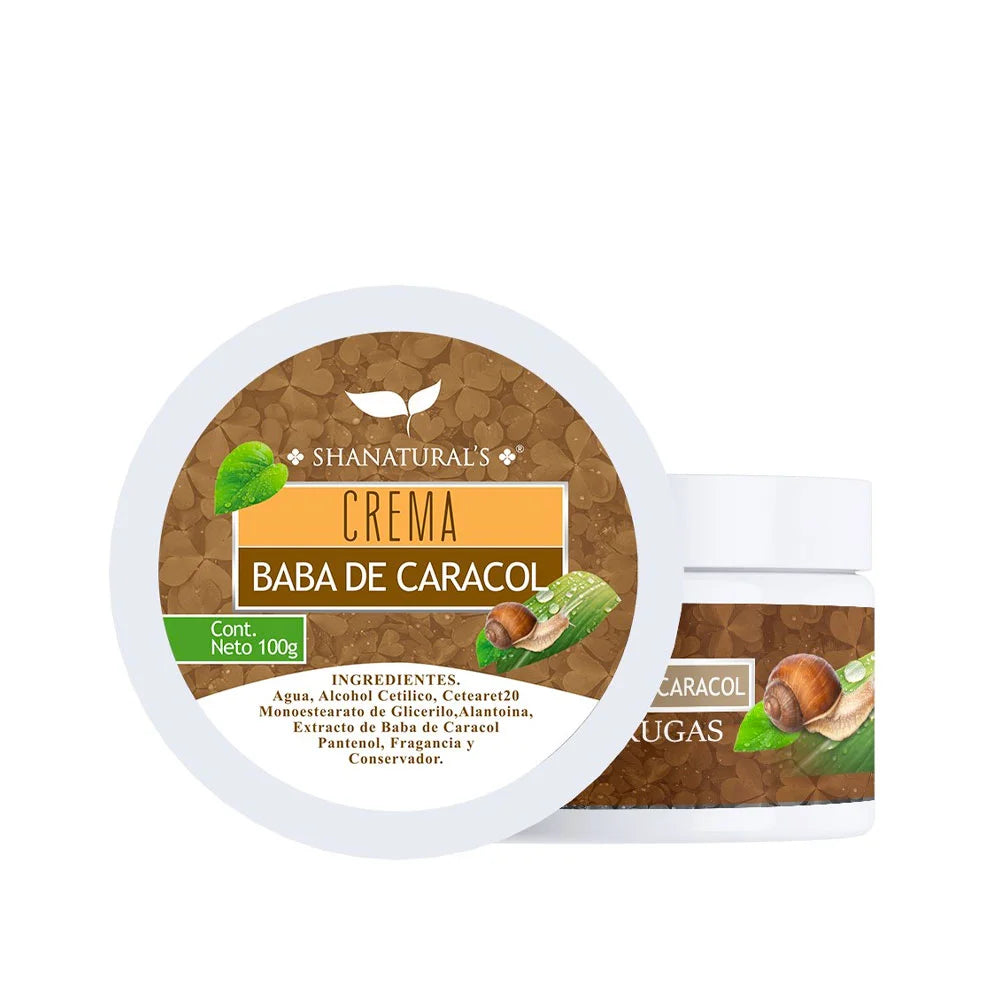 Crema de Baba de Caracol Shanatural's – Regeneradora y Antiarrugas – 100 g