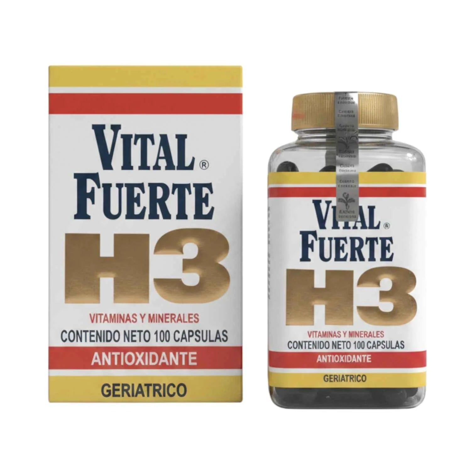 Vital Fuerte H3 Suplemento de Vitaminas y Minerales 100 Cápsulas
