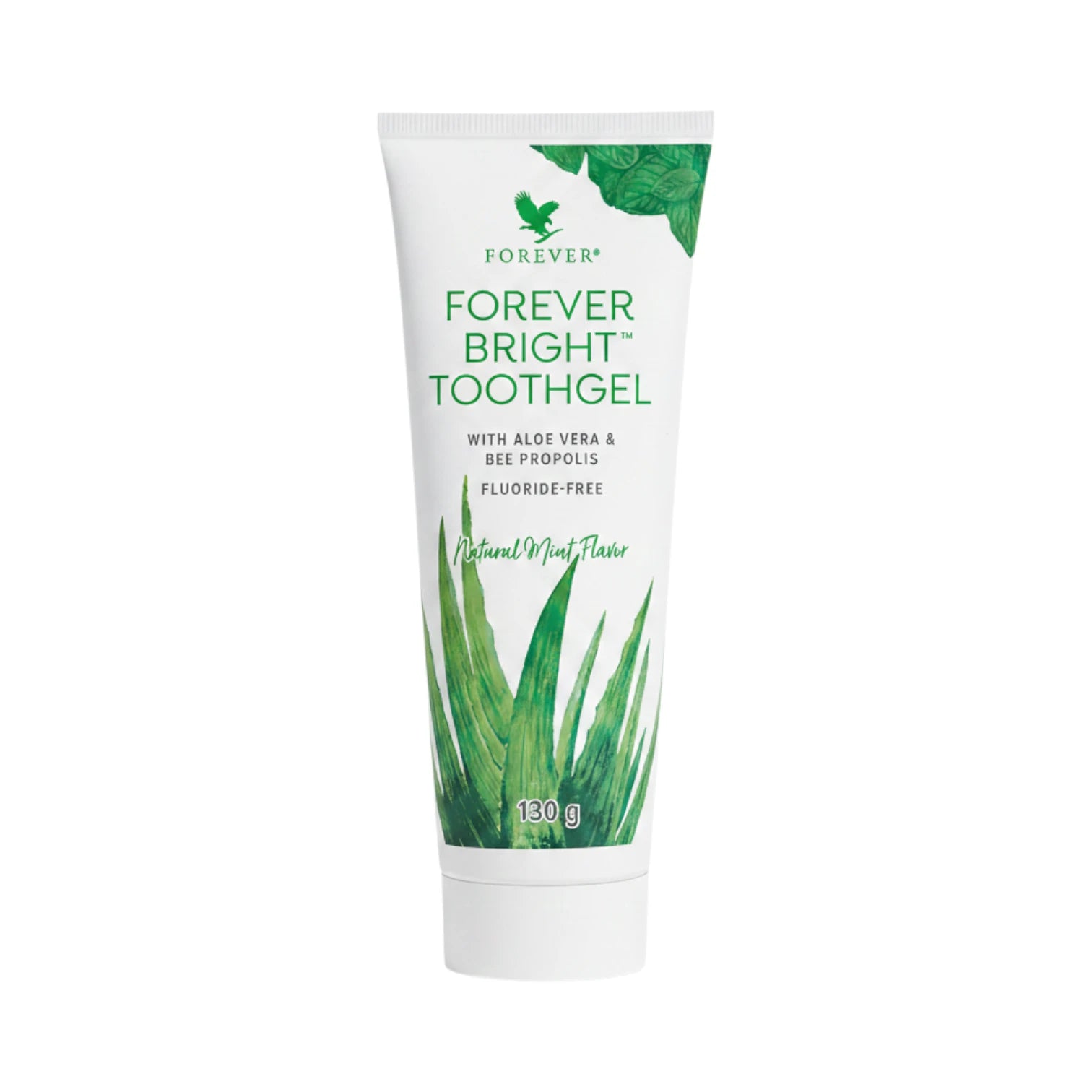 Tubo de Forever Bright Toothgel, gel dental de 130g con aloe vera y propóleo.