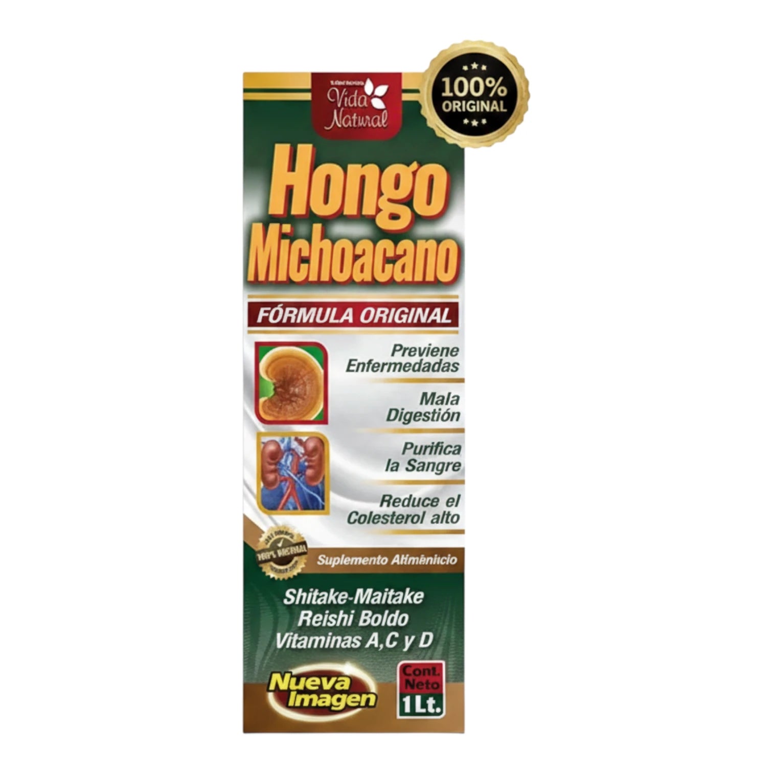 Tónico Hongo Michoacano Vida Natural - Suplemento con Shitake y Reishi