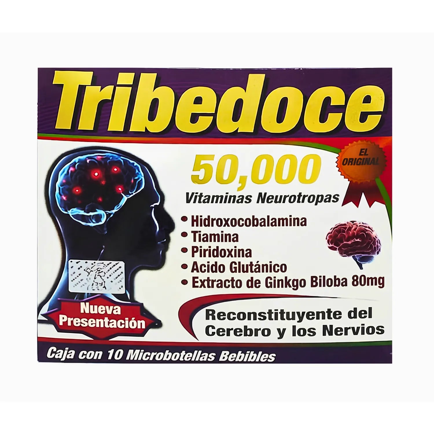 Ampolletas Tribedoce 50,000 - Reconstituyente del Sistema Nervioso (10 Ampolletas)
