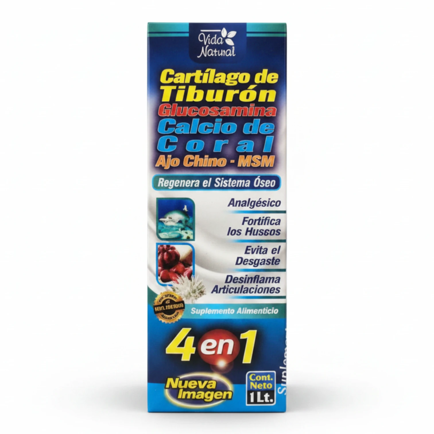 Tónico Cartílago de Tiburón 4 en 1 - Regenerador Articulaciones y Huesos 1Lt