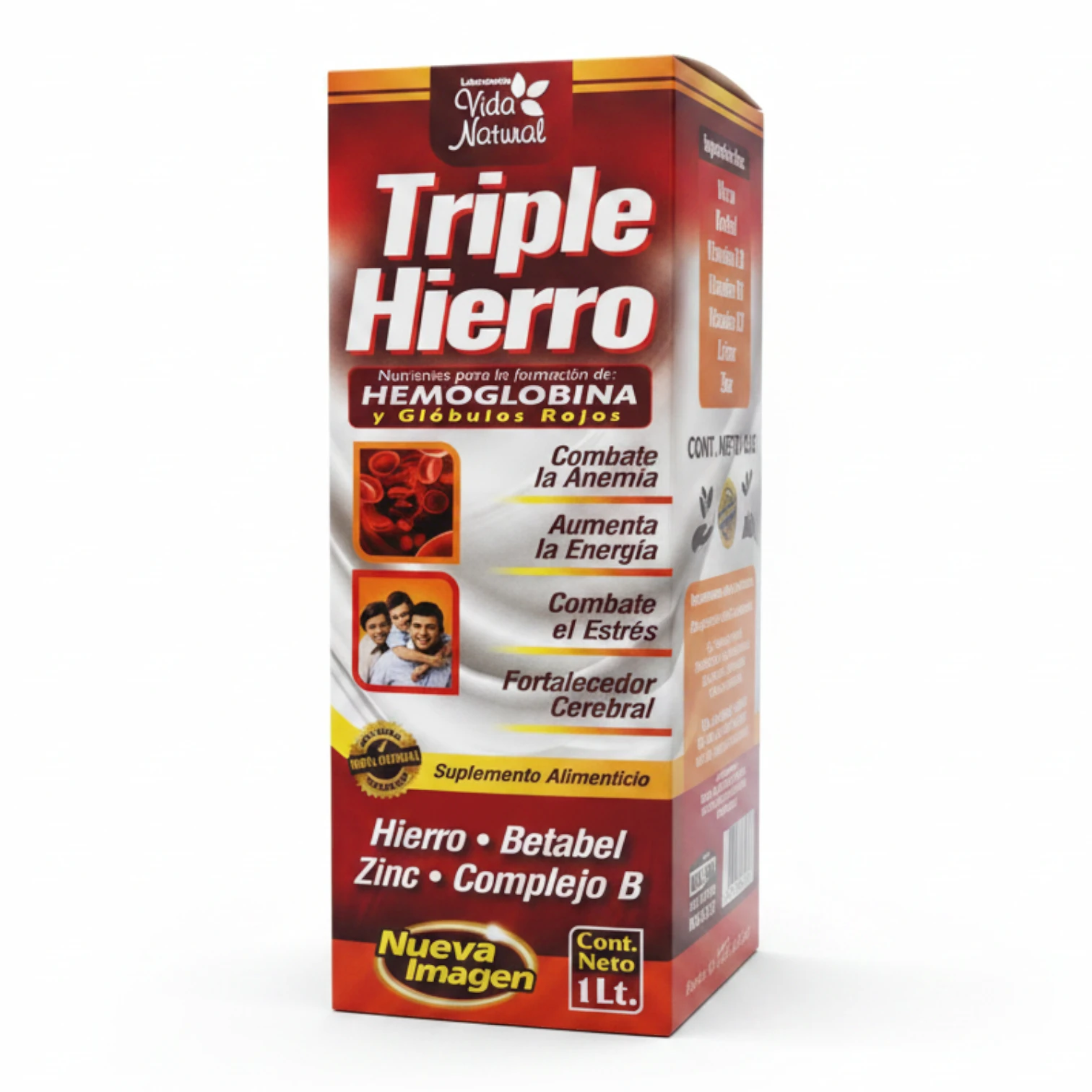 Tónico Triple Hierro con Betabel y Complejo B - Combate la Anemia y Estrés 1Lt