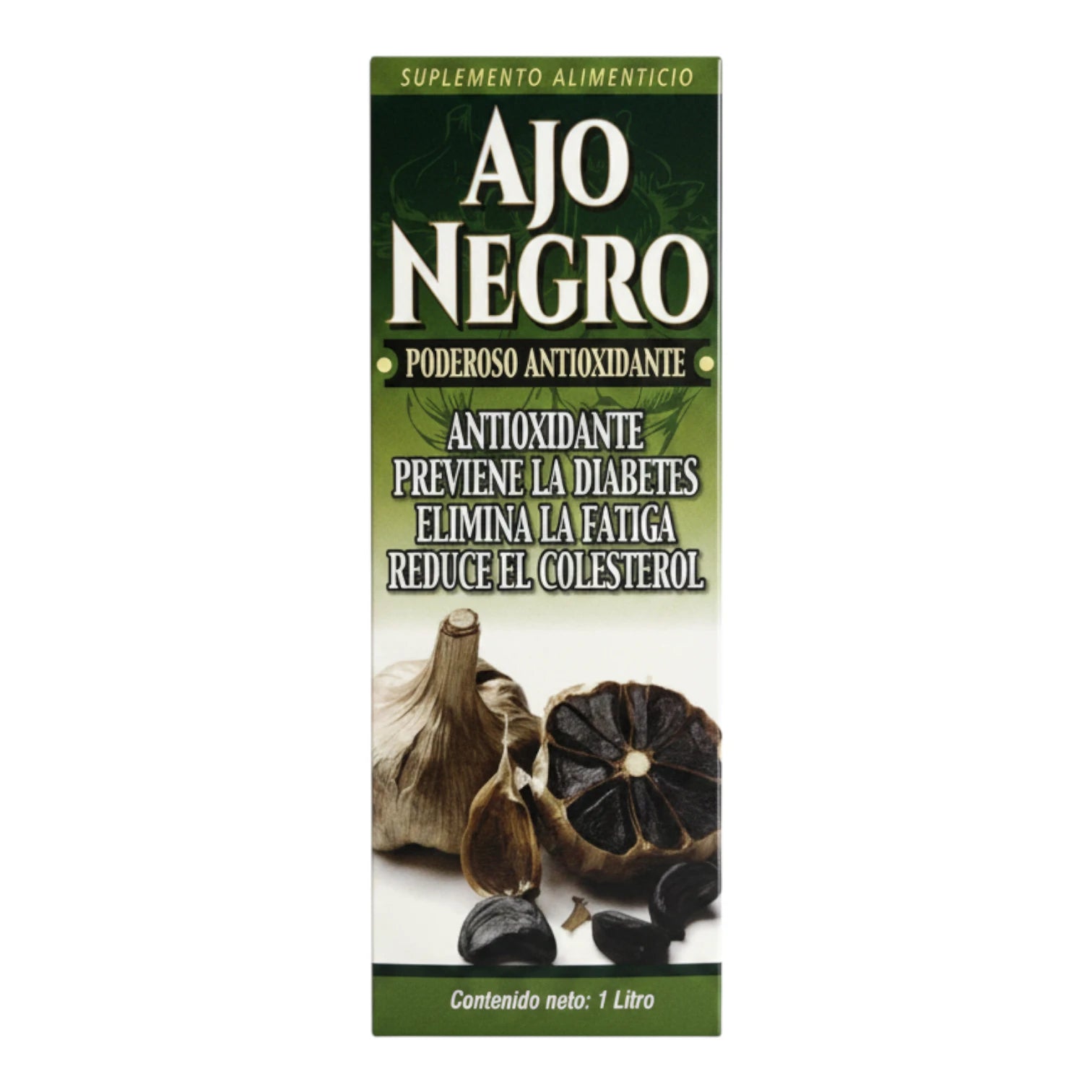 Botella de 1 Litro de Ajo Negro, complemento alimenticio de origen natural