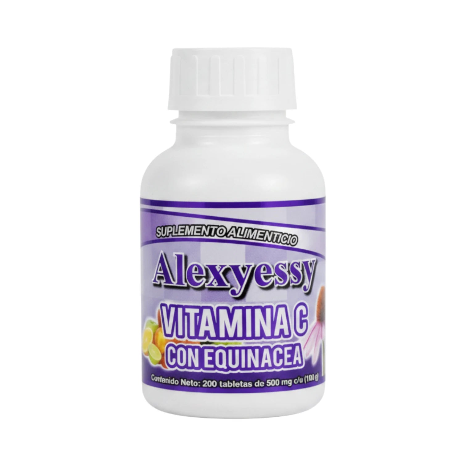 Vitamina C con Equinácea Alexyessy – Suplemento Inmunológico (200 Tabletas)