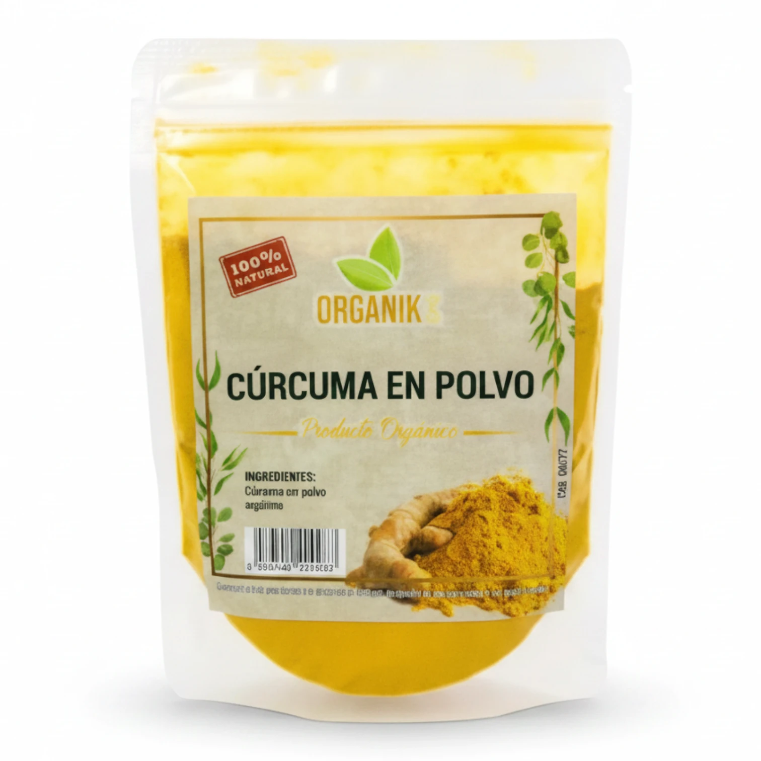 Cúrcuma en Polvo Orgánico 100g – 100% Natural Organik