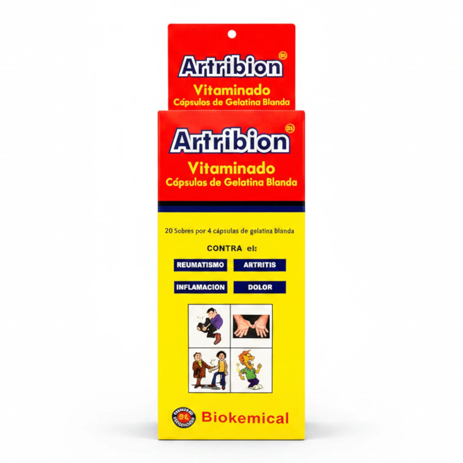 Artribion Vitaminado Exhibidor c/20 Sobres – Cápsulas de Gelatina Blanda para Artritis y Dolor