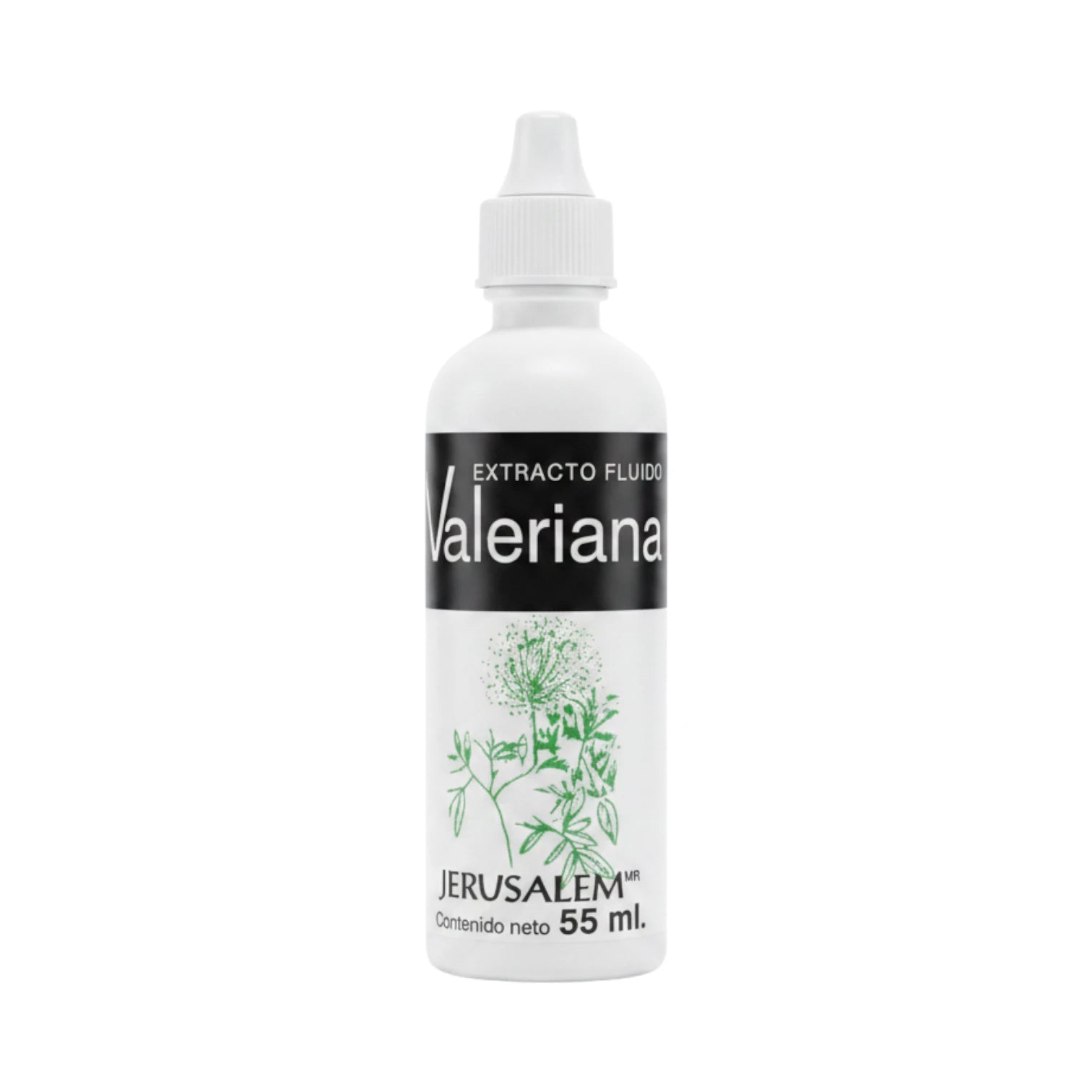 Frasco de Extracto Fluido de Valeriana, 55 ml, relajante natural para el apoyo del sueño y descanso.