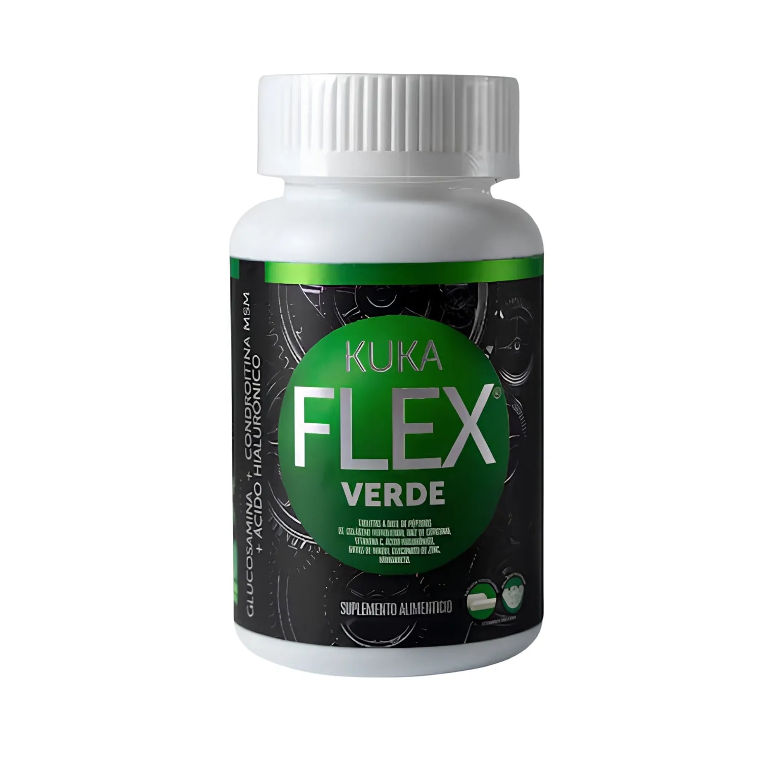 Kuka Flex Verde | Glucosamina, Condroitina, Ácido Hialurónico y Vitamina C para Articulaciones y Cartílago