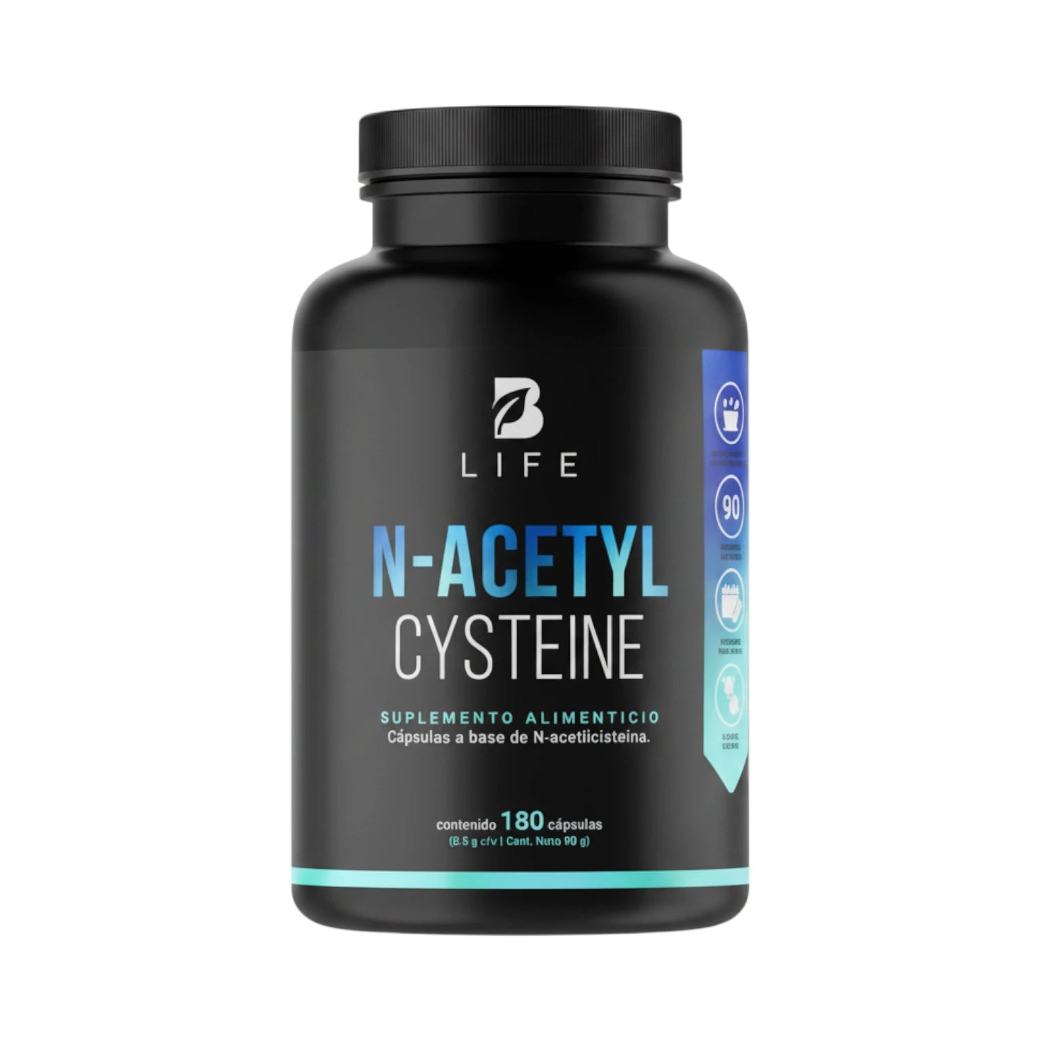 Frasco de N-Acetyl Cysteine B Life, N-acetilcisteína de alta calidad, 180 cápsulas