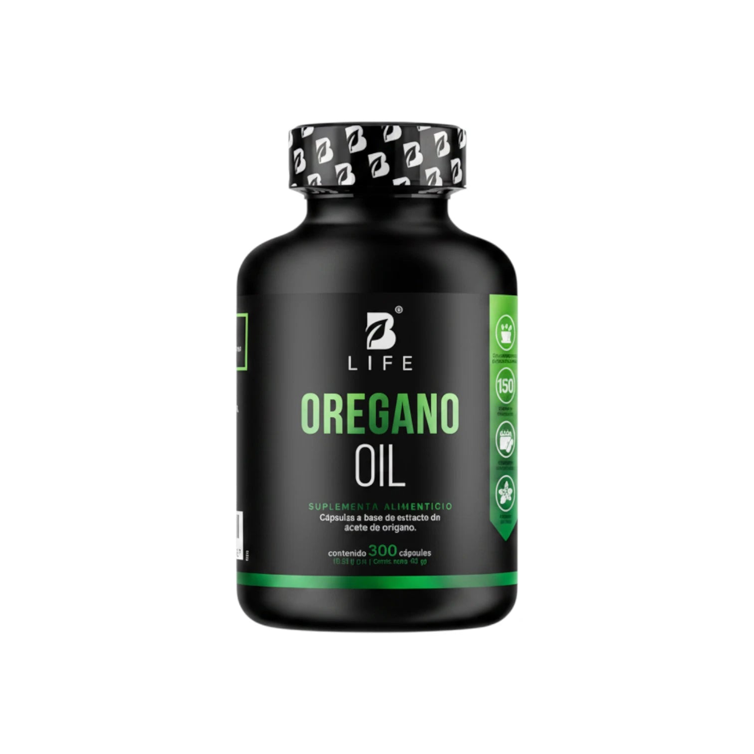 Oregano Oil, suplemento alimenticio, 300 cápsulas a base de extracto de aceite de orégano.