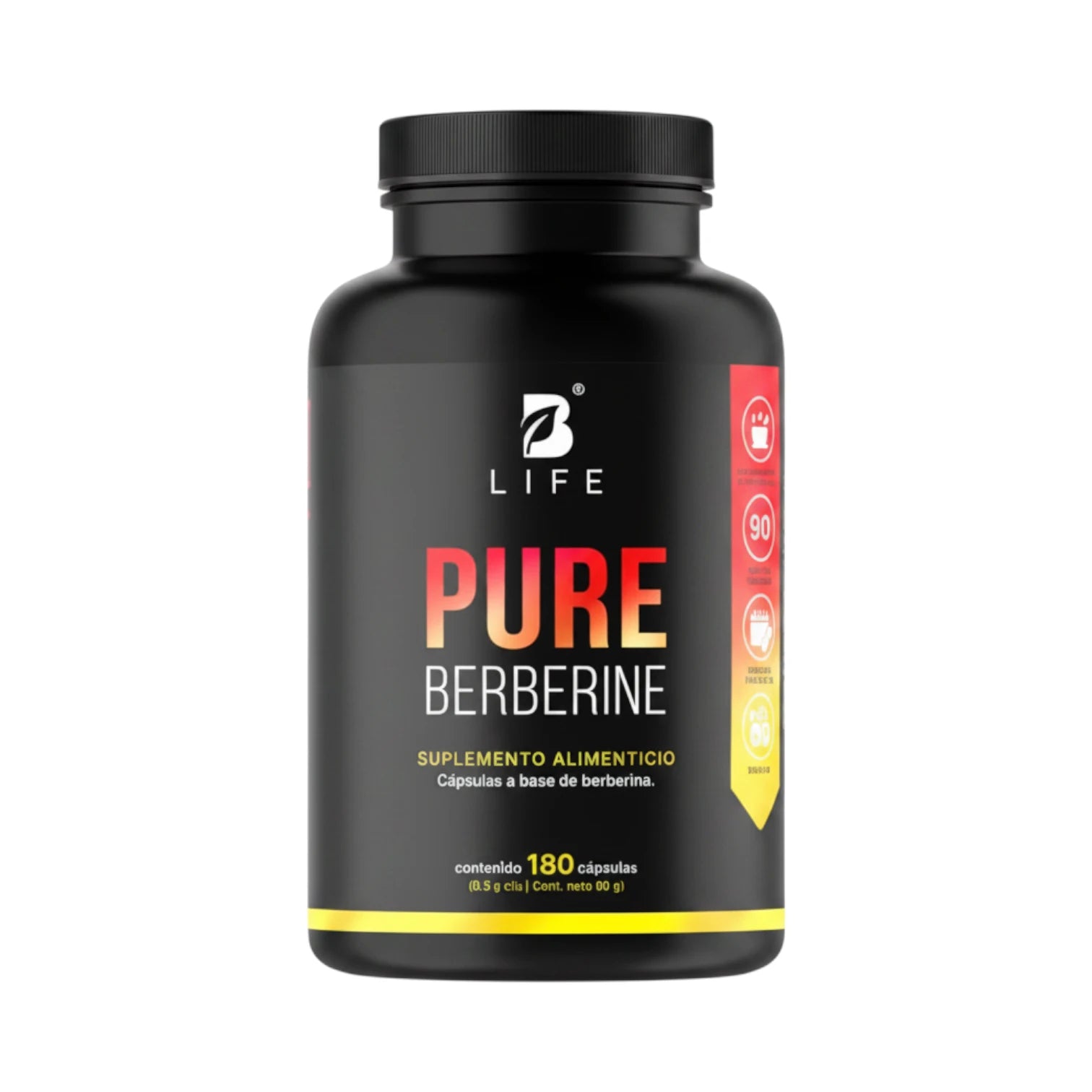Frasco de Pure Berberine B Life, berberina pura de alta calidad, 180 cápsulas.