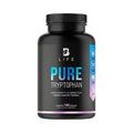 Frasco de Pure Tryptophan B Life, suplemento alimenticio a base de L-triptófano, 180 cápsulas.