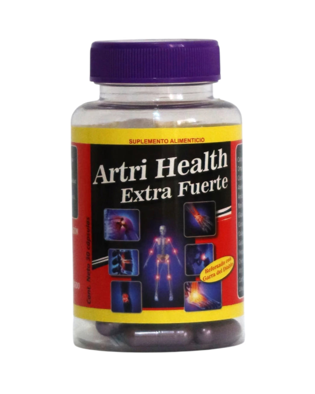 Suplemento alimenticio Artri Health Extra Fuerte de 30 cápsulas, fórmula reforzada con Garra del Diablo para ayudar a aliviar la rigidez, sensibilidad e hinchazón en las articulaciones